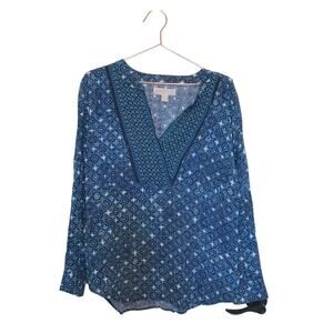 Michael Kors Blue Long Sleeve Tunic Top - Size Medium